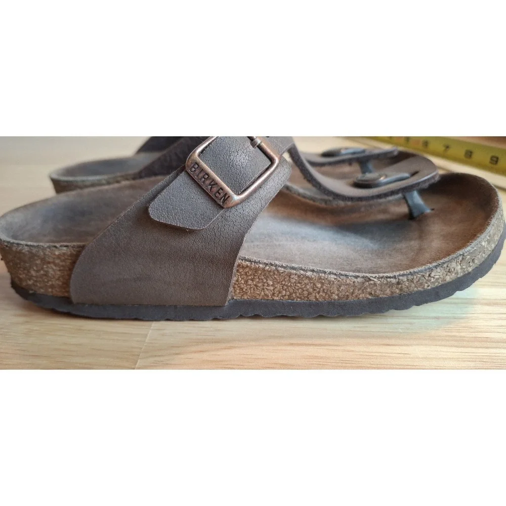 Birkenstock Kids Gizeh Brn Birko-Flor Thong Sandals Cork Footbed Youth EU 34/35